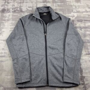Rossignol Fleece Jacket Mens Medium M Gray Full Zip Mock Neck Ski Mid Layer